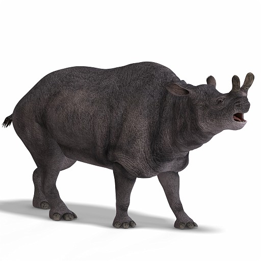 Brontotherium DAZ 01A_0001.jpg - Dinosaur Brontotherium With Clipping Path over white